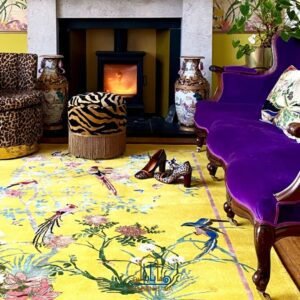 RUG KB-5194 Bird song yellow with Runner