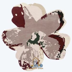 RUG KB-5642 MAGNOLIA BURGUNDY ROUND BLACK