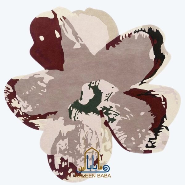 RUG KB-5642 MAGNOLIA BURGUNDY ROUND BLACK