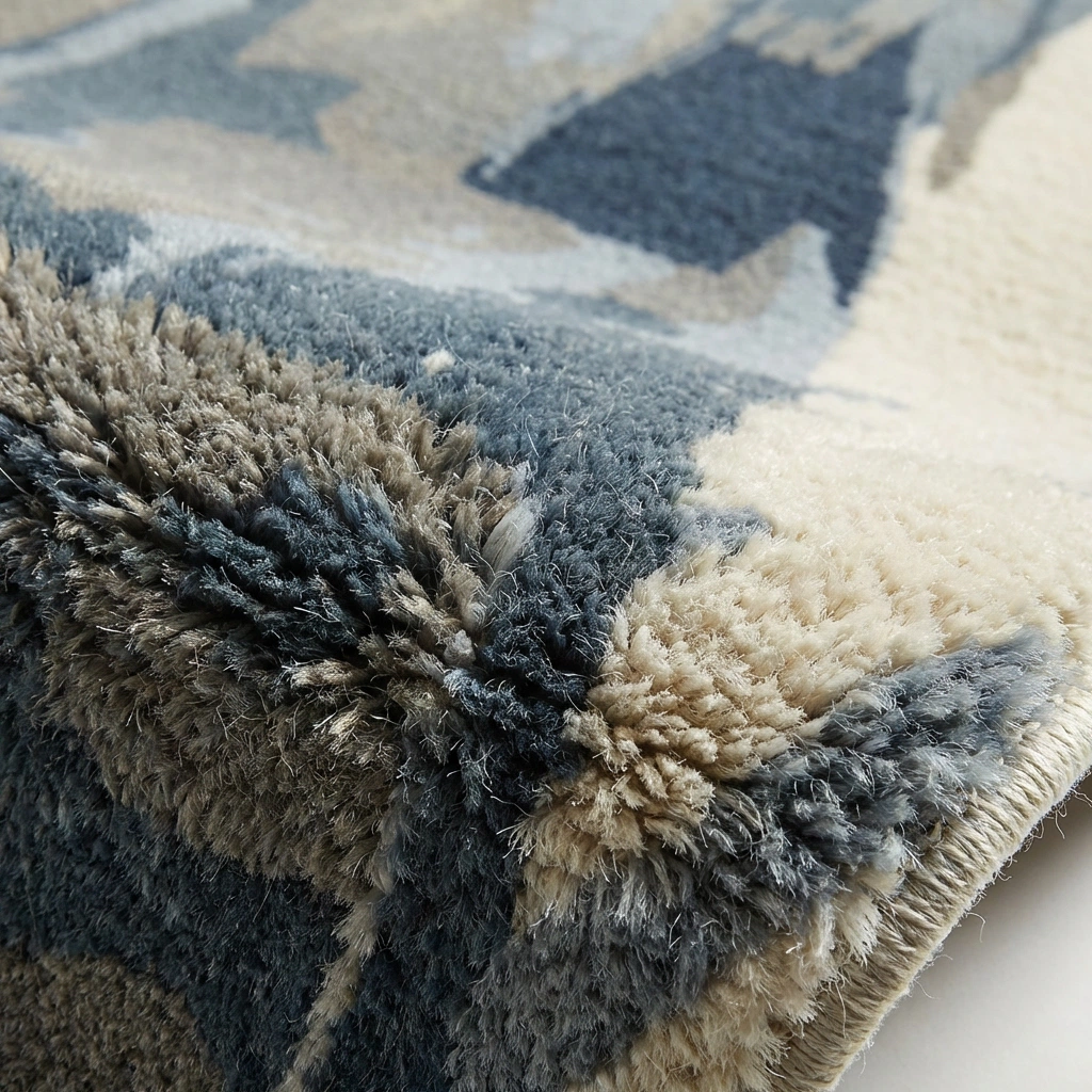 Hand-Tufted Abstract Grey Wool Rug - Image 14