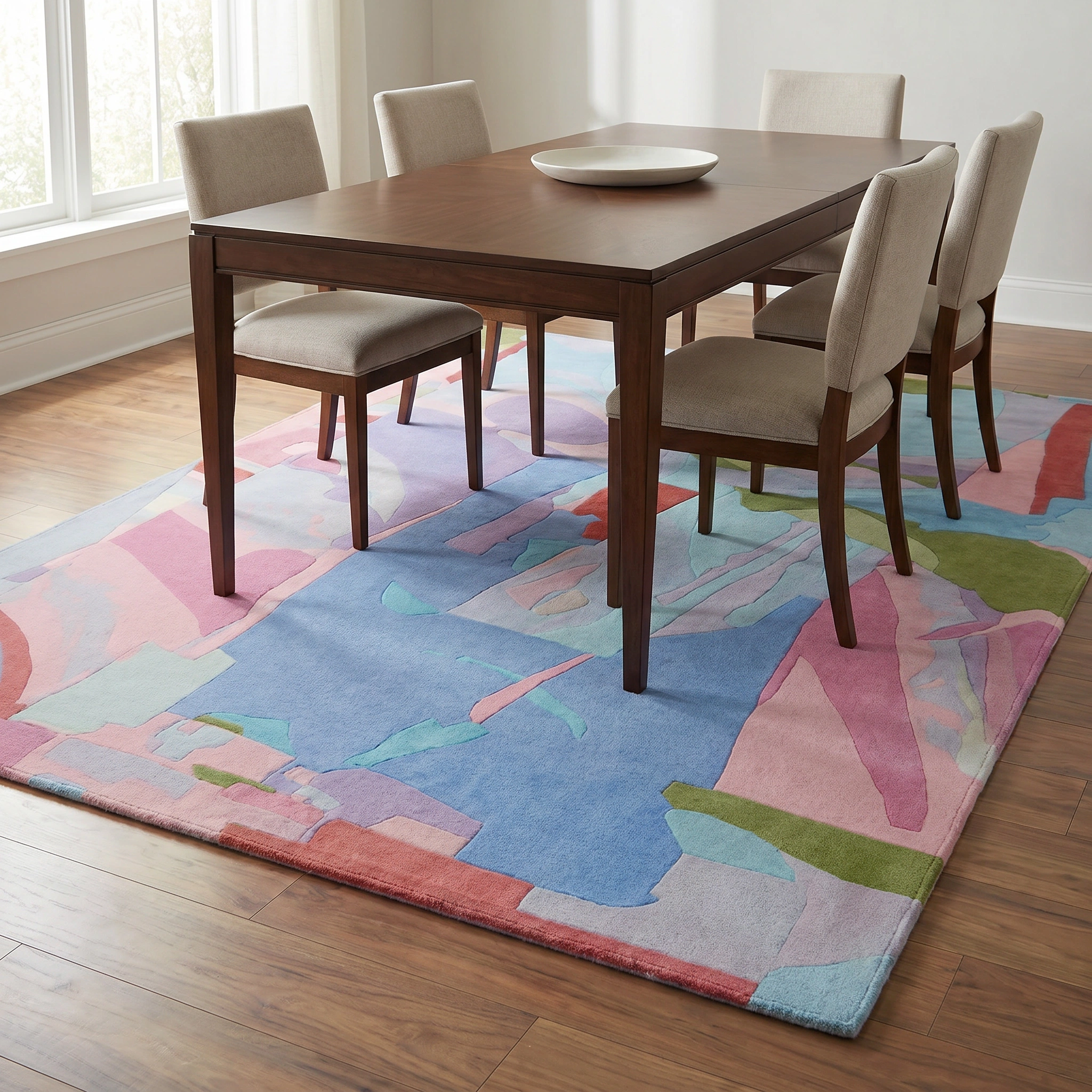 Pastel Abstract Hand-Tufted Wool Rug - Image 21