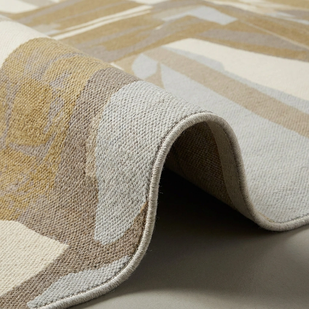 Geometric Abstract Hand-Tufted Wool Rug - Image 10