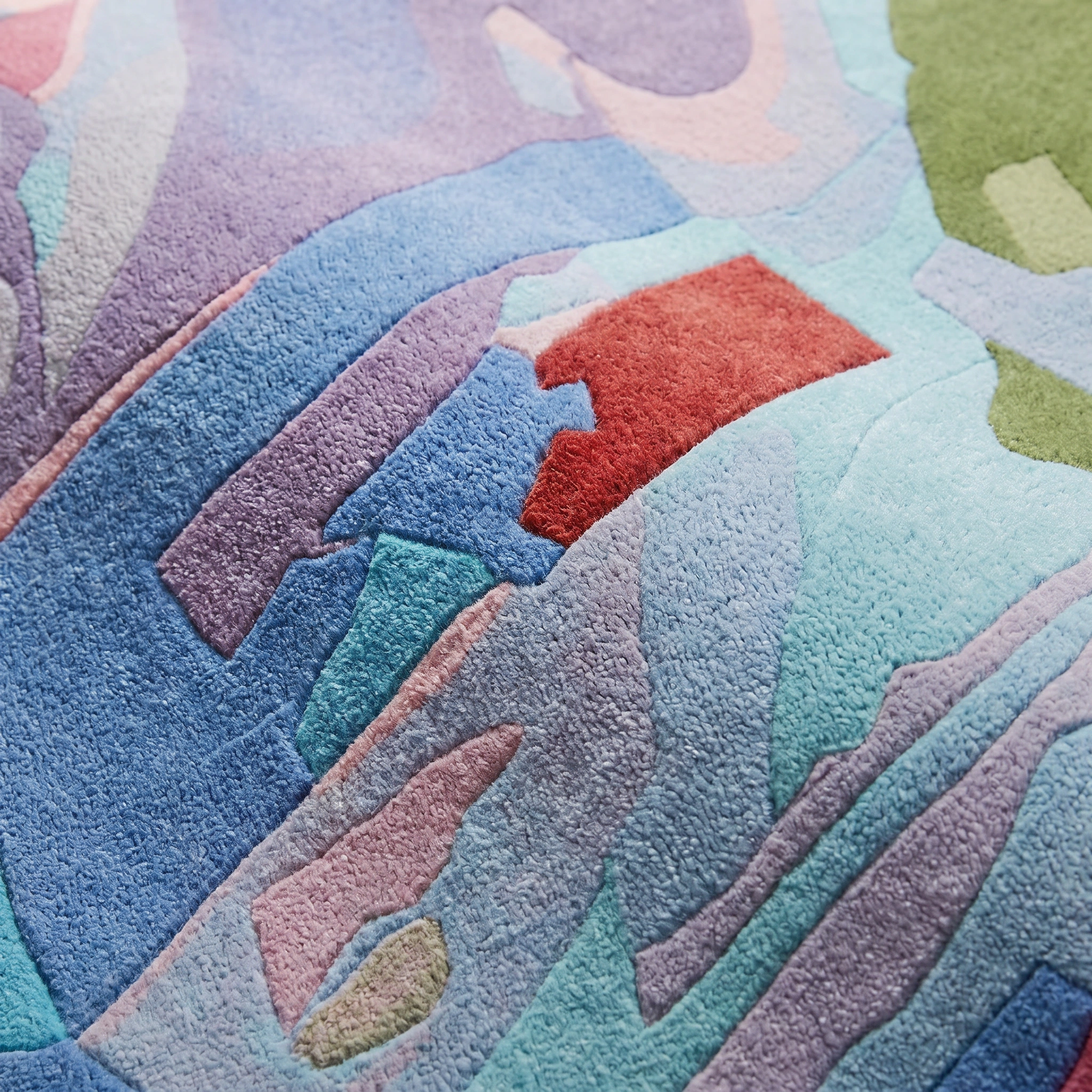 Pastel Abstract Hand-Tufted Wool Rug - Image 9