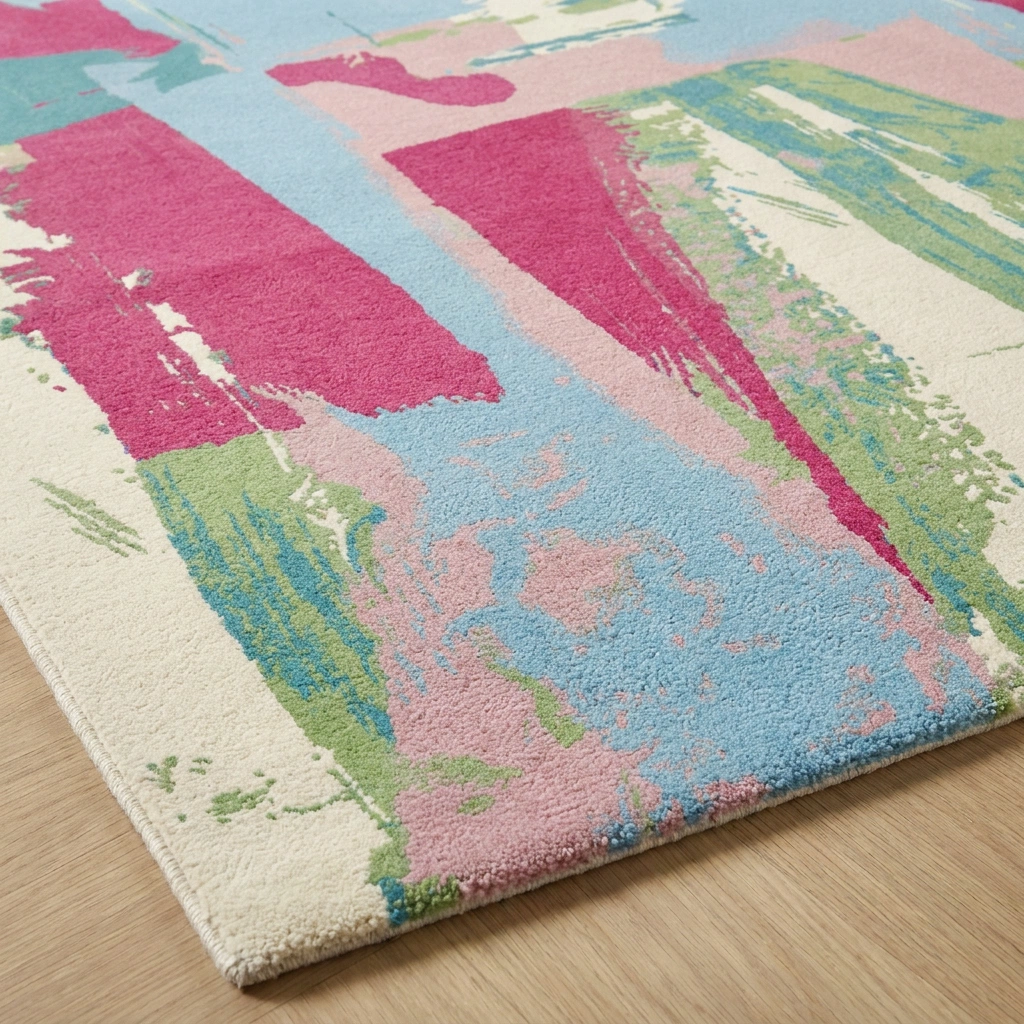 Abstract Hand-Tufted Wool Rug - Image 9