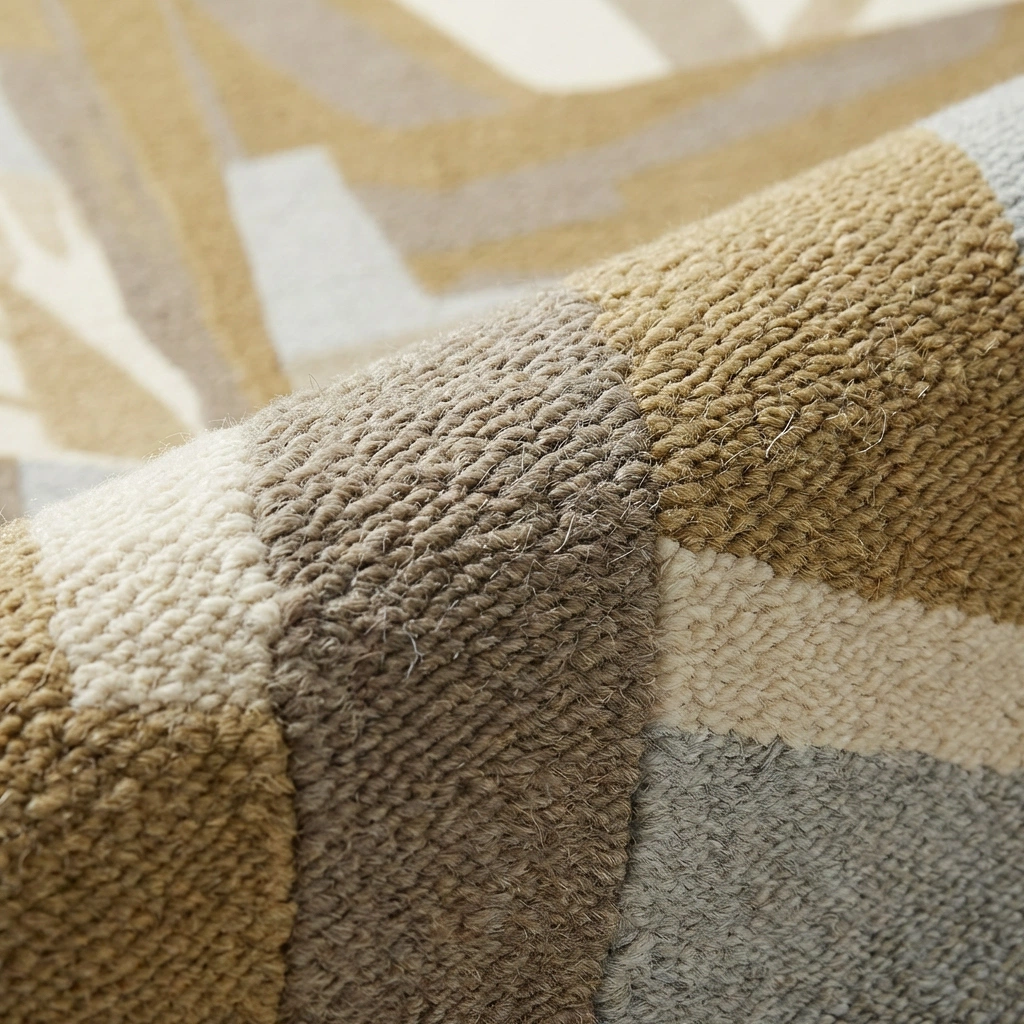Geometric Abstract Hand-Tufted Wool Rug - Image 11