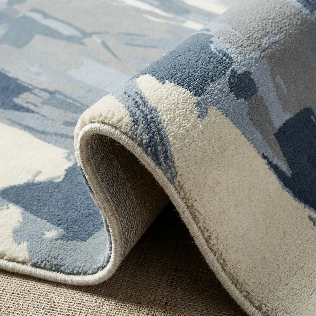 Hand-Tufted Abstract Grey Wool Rug - Image 10