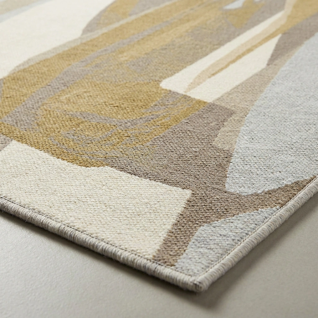 Geometric Abstract Hand-Tufted Wool Rug - Image 12