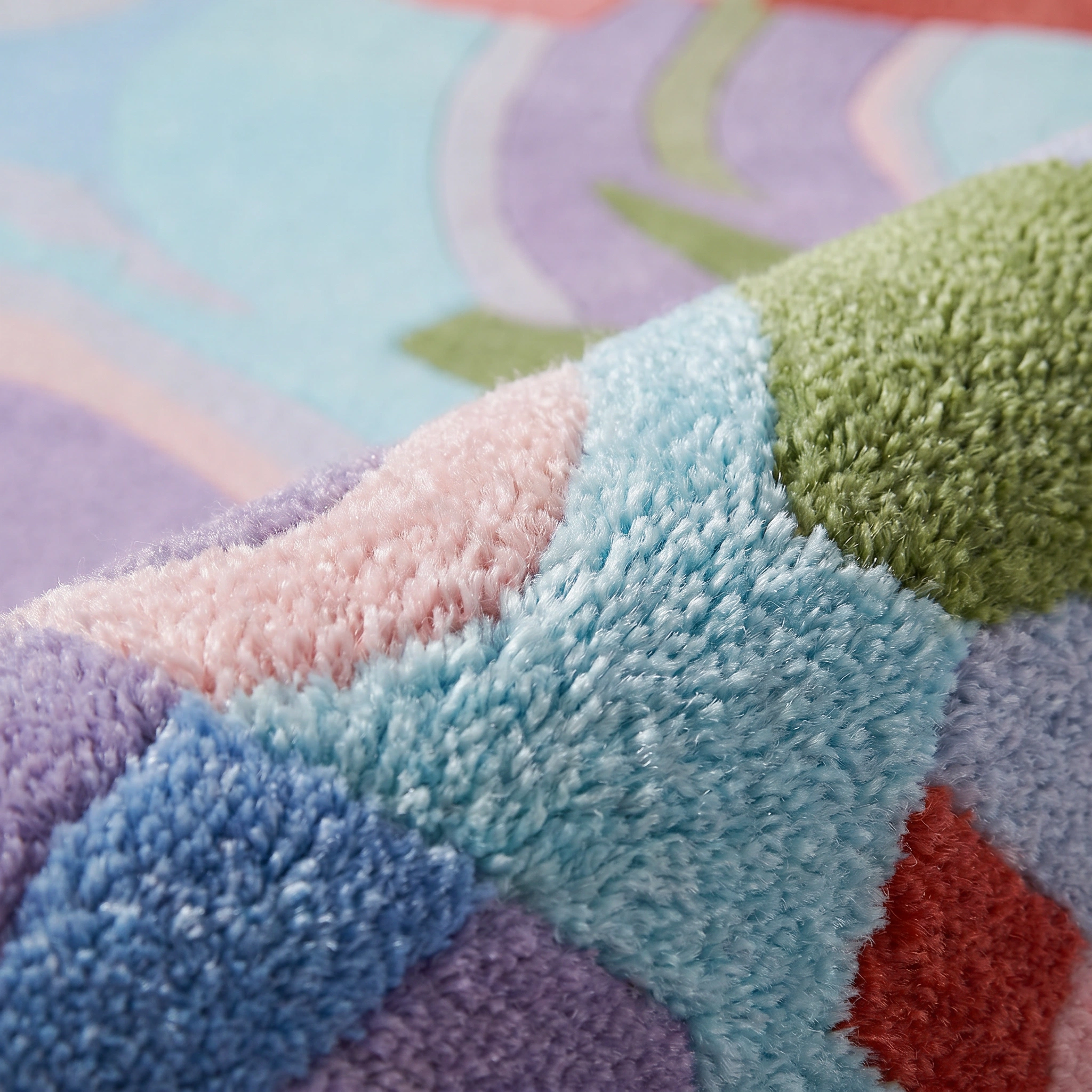 Pastel Abstract Hand-Tufted Wool Rug - Image 11