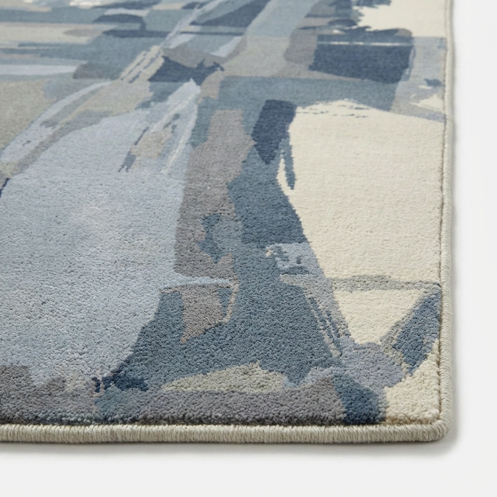 Hand-Tufted Abstract Grey Wool Rug - Image 11