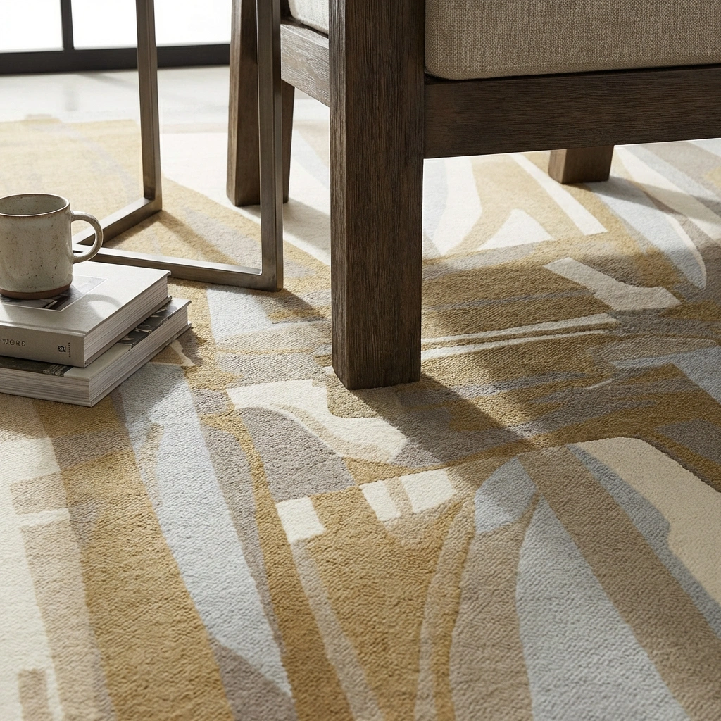 Geometric Abstract Hand-Tufted Wool Rug - Image 13