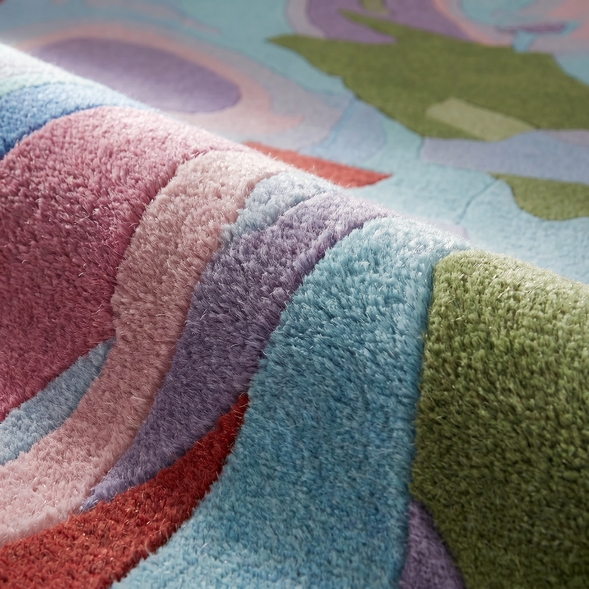 Pastel Abstract Hand-Tufted Wool Rug - Image 12