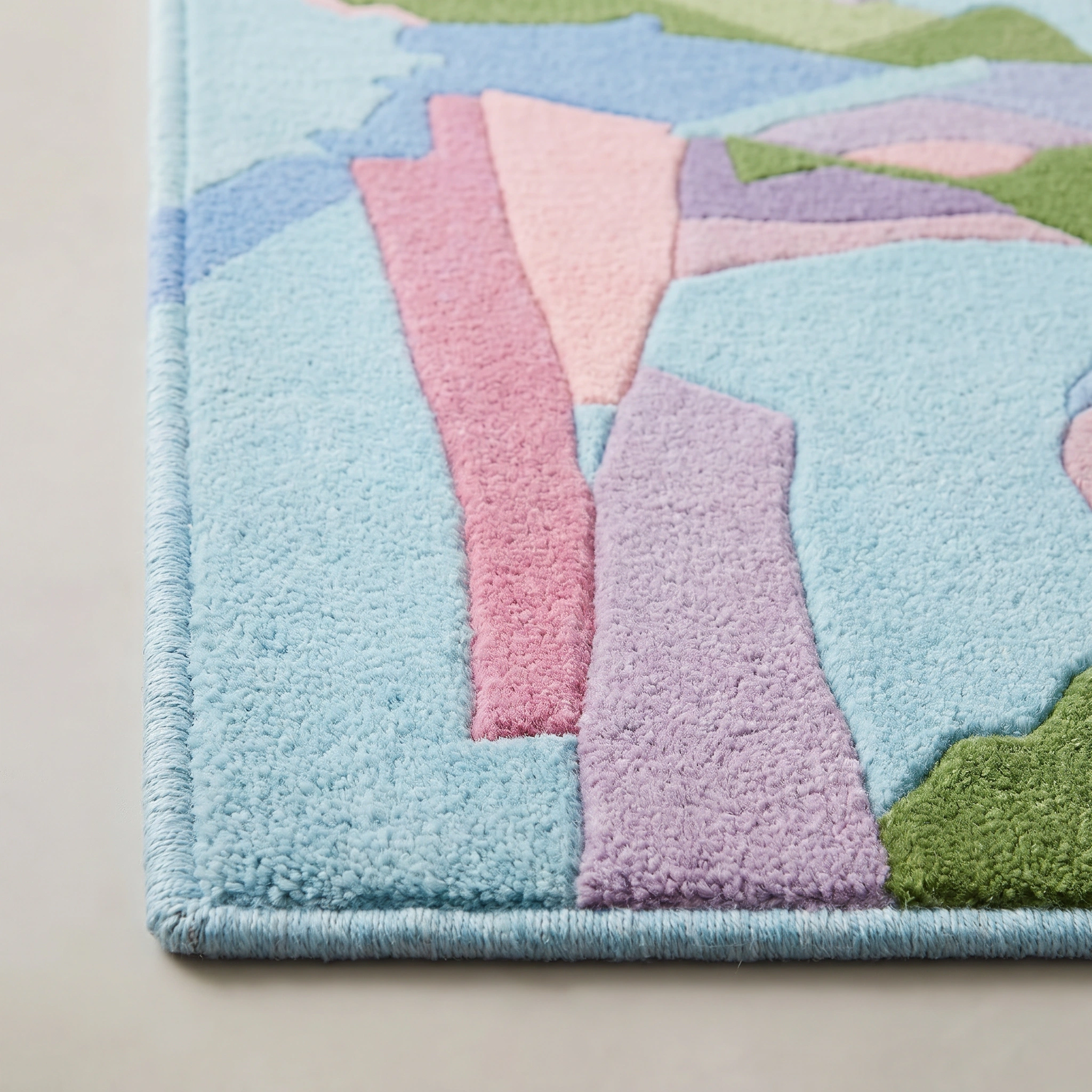Pastel Abstract Hand-Tufted Wool Rug - Image 13