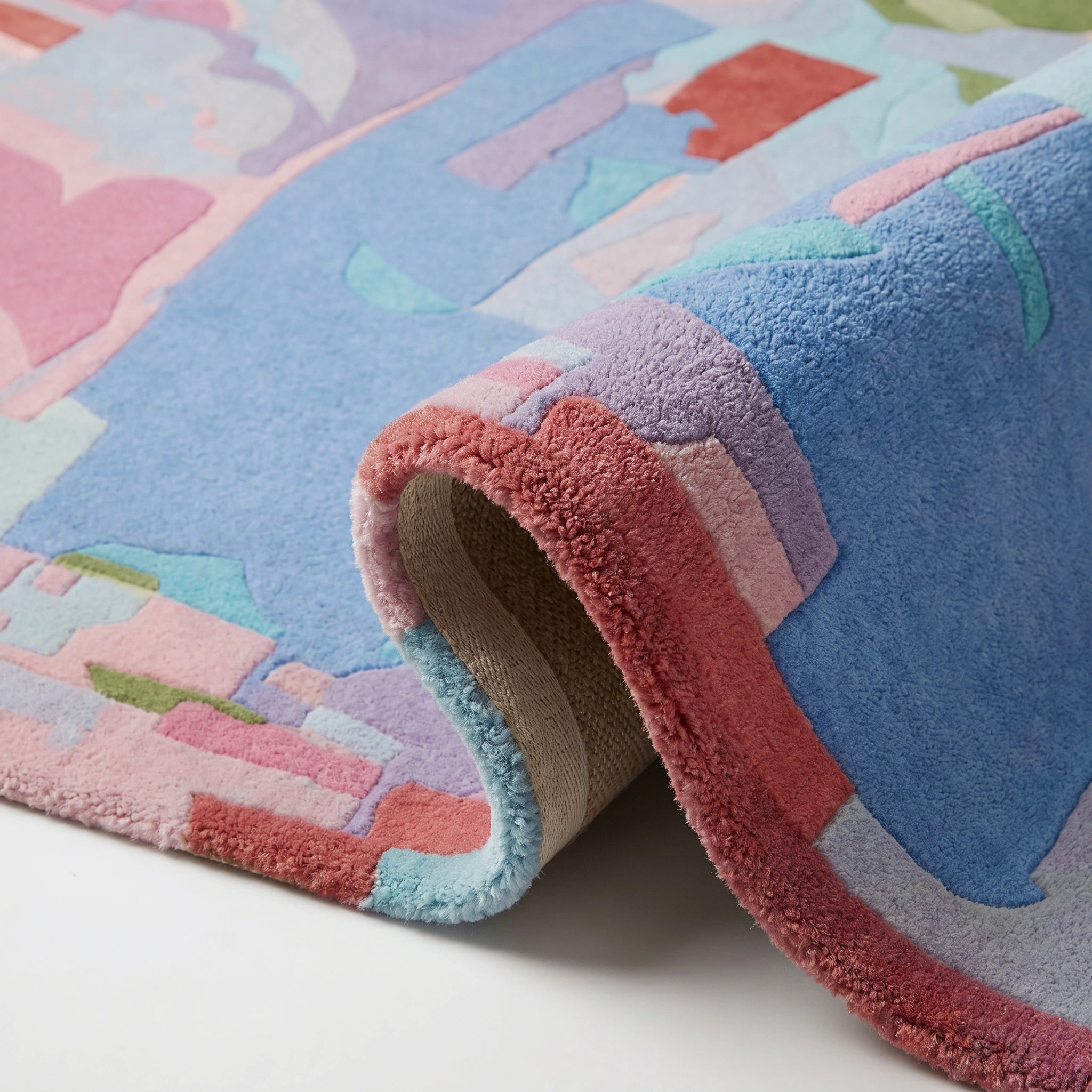 Pastel Abstract Hand-Tufted Wool Rug - Image 15
