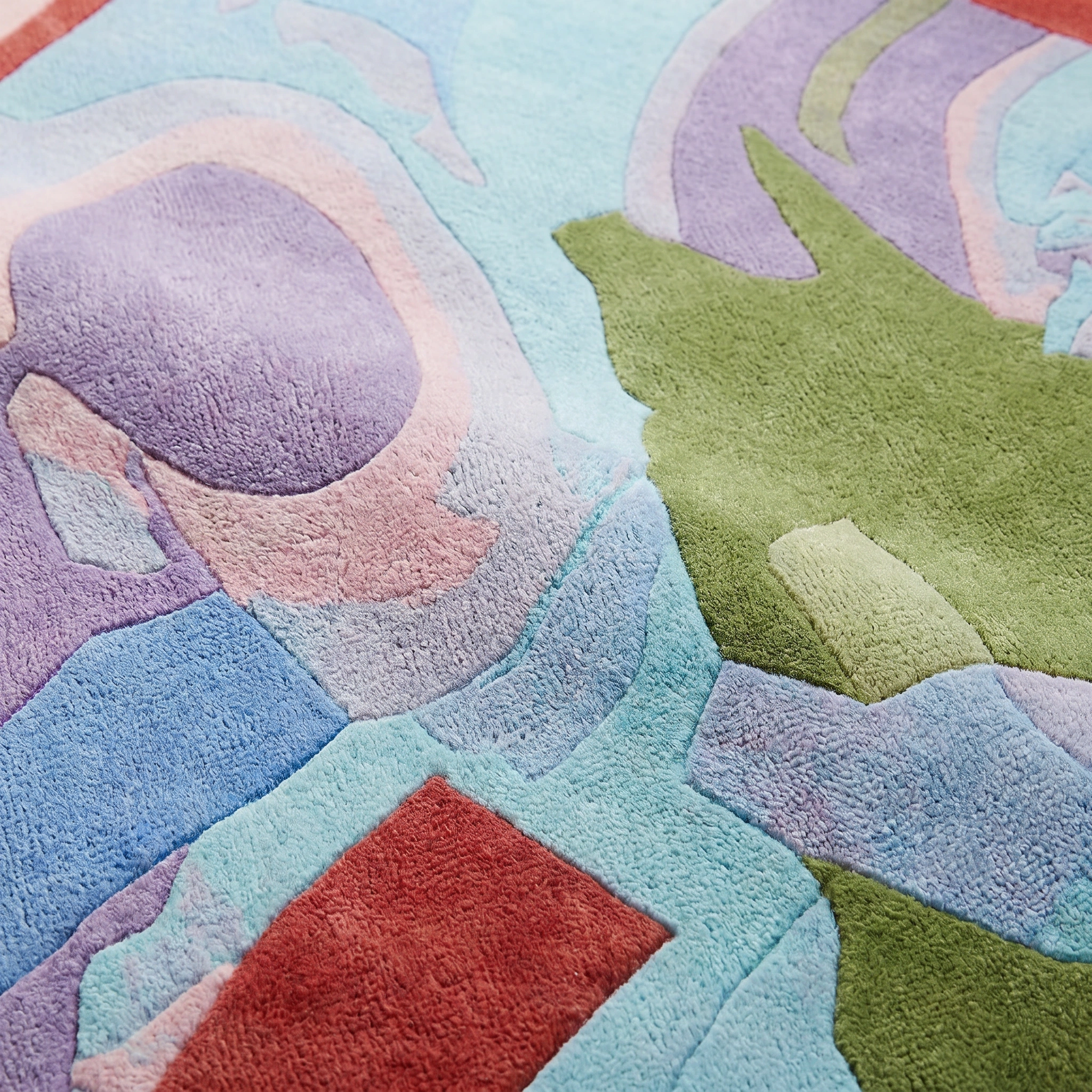 Pastel Abstract Hand-Tufted Wool Rug - Image 16