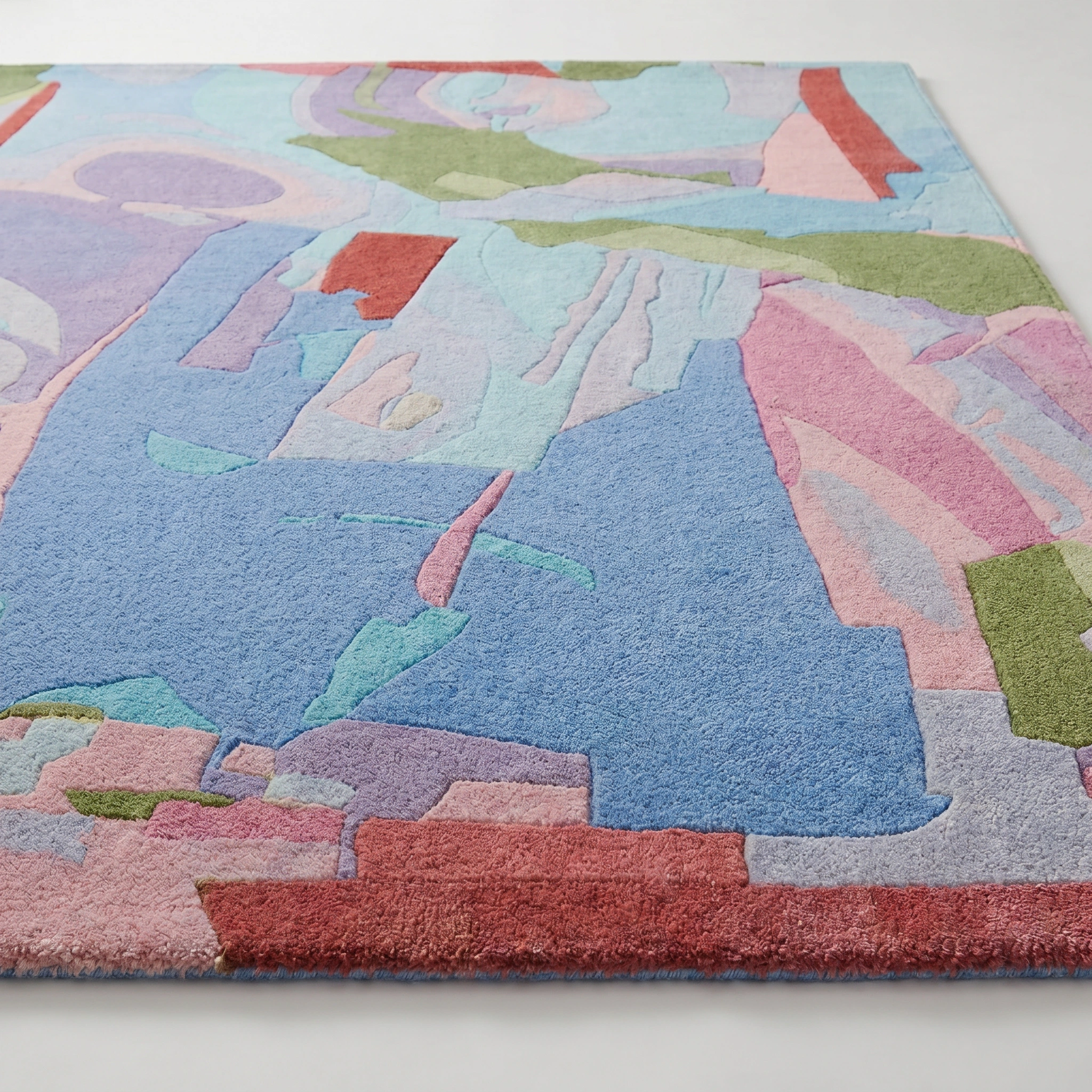 Pastel Abstract Hand-Tufted Wool Rug - Image 17