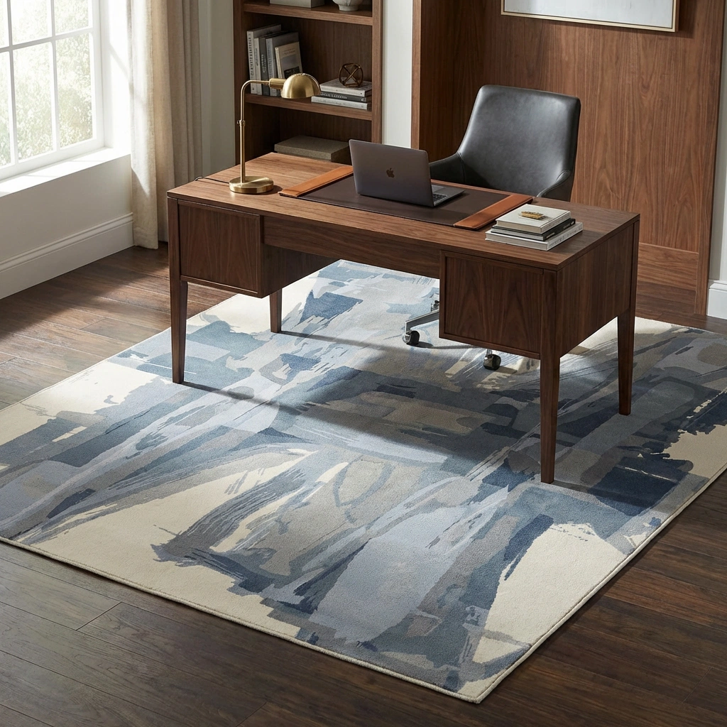 Hand-Tufted Abstract Grey Wool Rug - Image 2