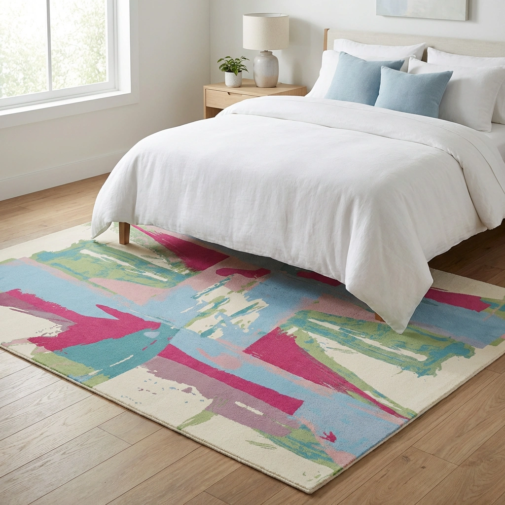 Abstract Hand-Tufted Wool Rug - Image 4