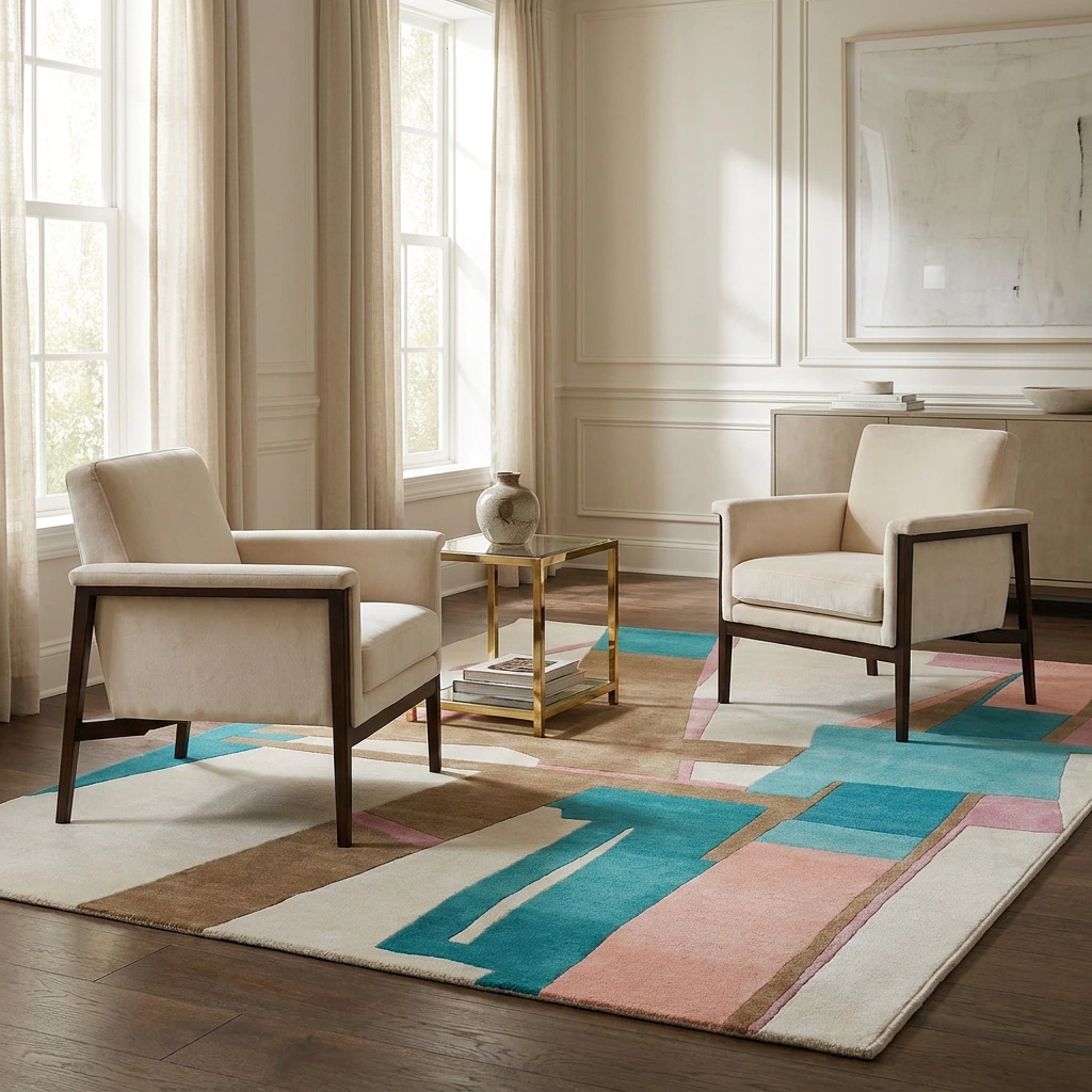 Rug KB-9058 - Hand-Tufted Abstract Wool Rug - Image 5