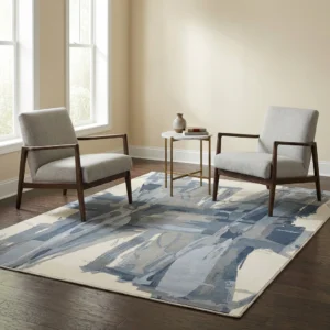 Hand-Tufted Abstract Grey Wool Rug