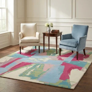 Abstract Hand-Tufted Wool Rug