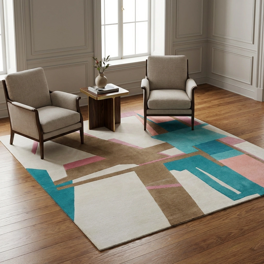 Rug KB-9058 - Hand-Tufted Abstract Wool Rug