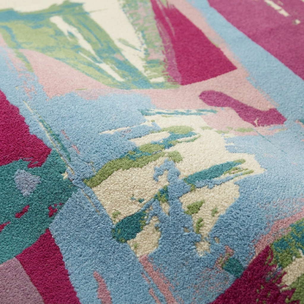 Abstract Hand-Tufted Wool Rug - Image 6