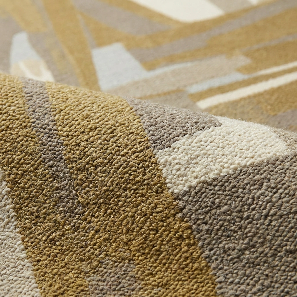 Geometric Abstract Hand-Tufted Wool Rug - Image 7