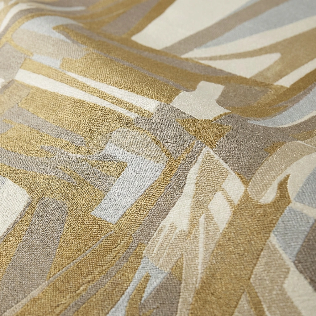 Geometric Abstract Hand-Tufted Wool Rug - Image 8