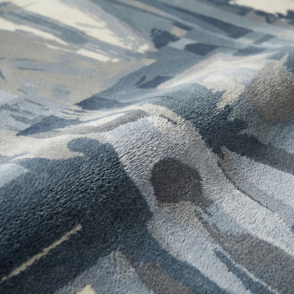 Hand-Tufted Abstract Grey Wool Rug - Image 7