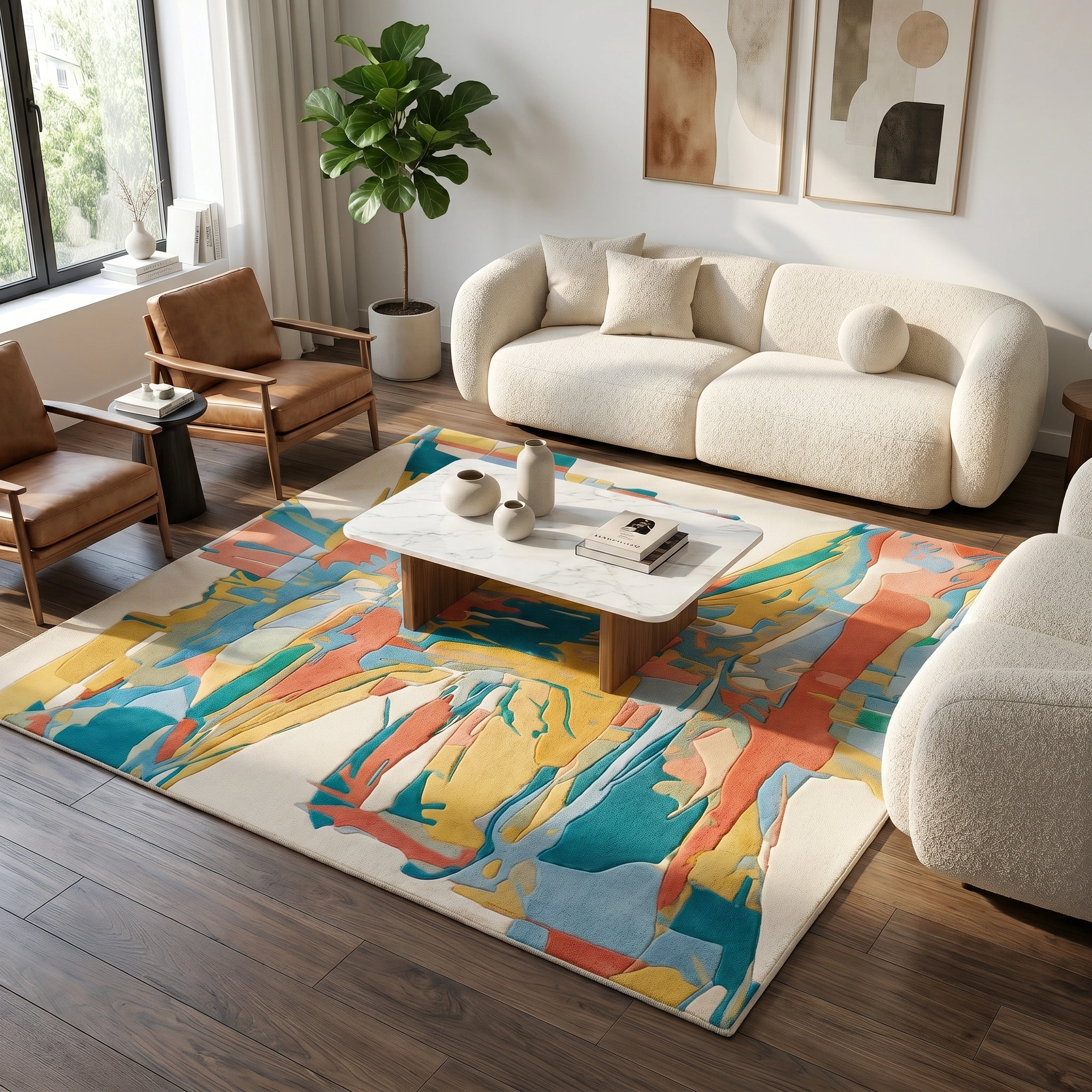 Sunset Abstract Hand-Tufted Wool Rug - Image 14