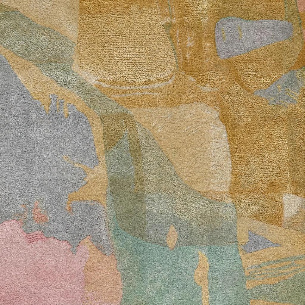 KB-9051 Pastel Abstract Hand-Tufted Wool Rug - Image 8