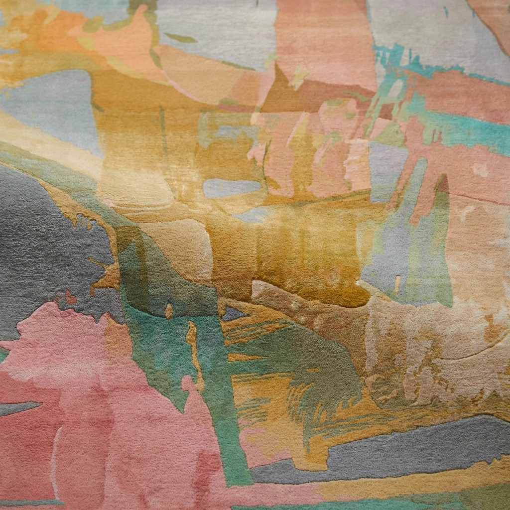 KB-9051 Pastel Abstract Hand-Tufted Wool Rug - Image 9