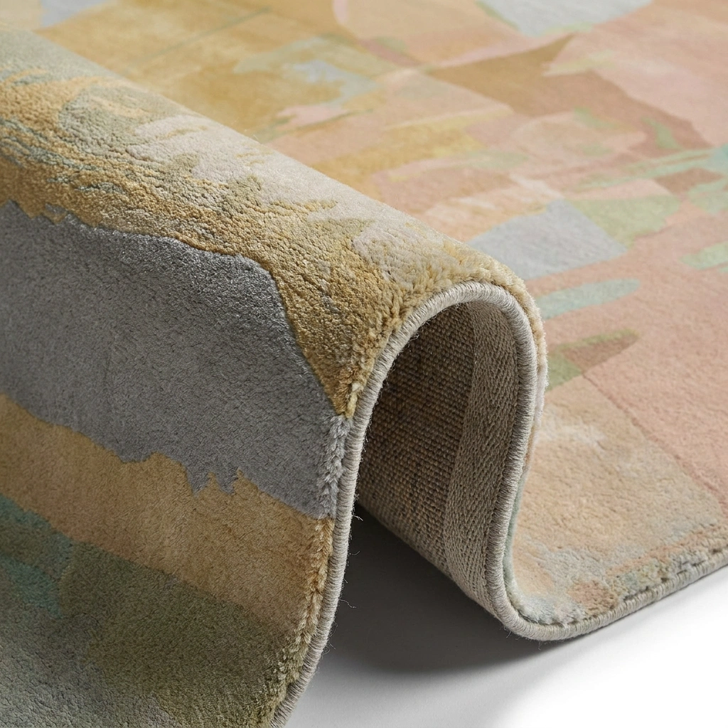 KB-9051 Pastel Abstract Hand-Tufted Wool Rug - Image 10