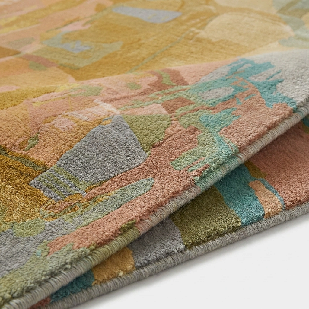KB-9051 Pastel Abstract Hand-Tufted Wool Rug - Image 11