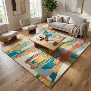 Sunset Abstract Hand-Tufted Wool Rug