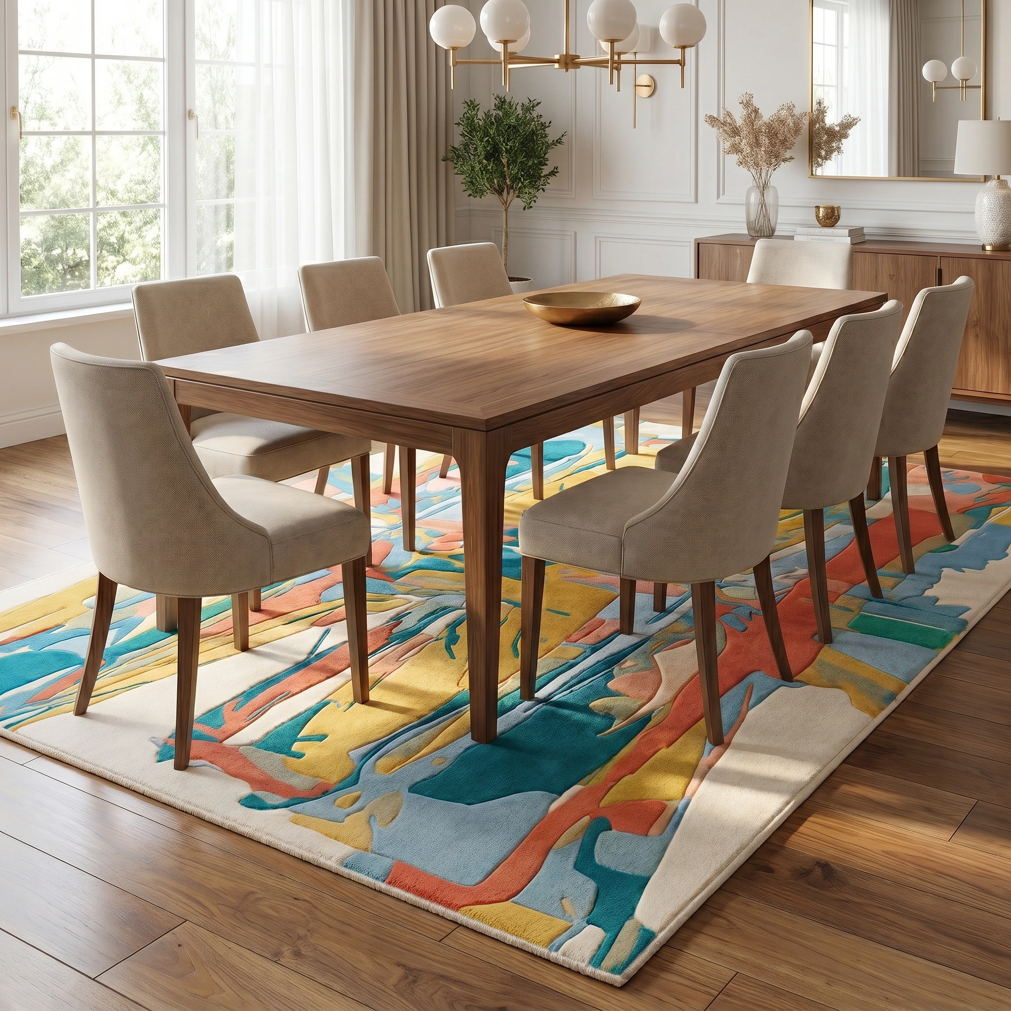 Sunset Abstract Hand-Tufted Wool Rug - Image 3