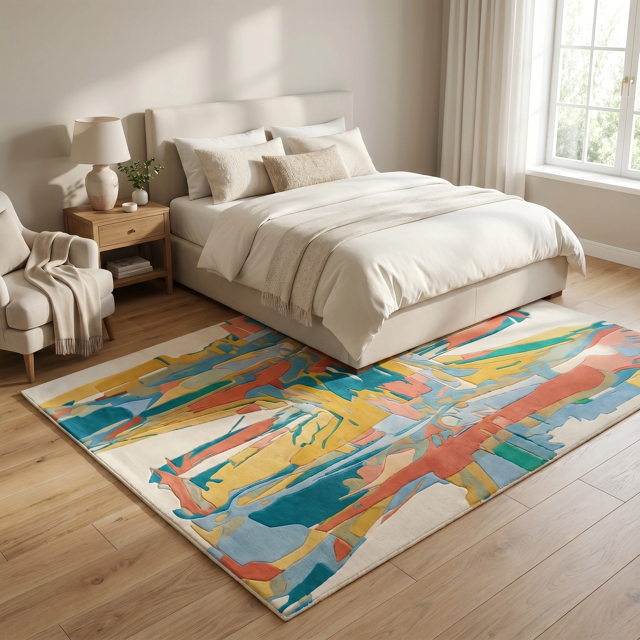 Sunset Abstract Hand-Tufted Wool Rug - Image 5