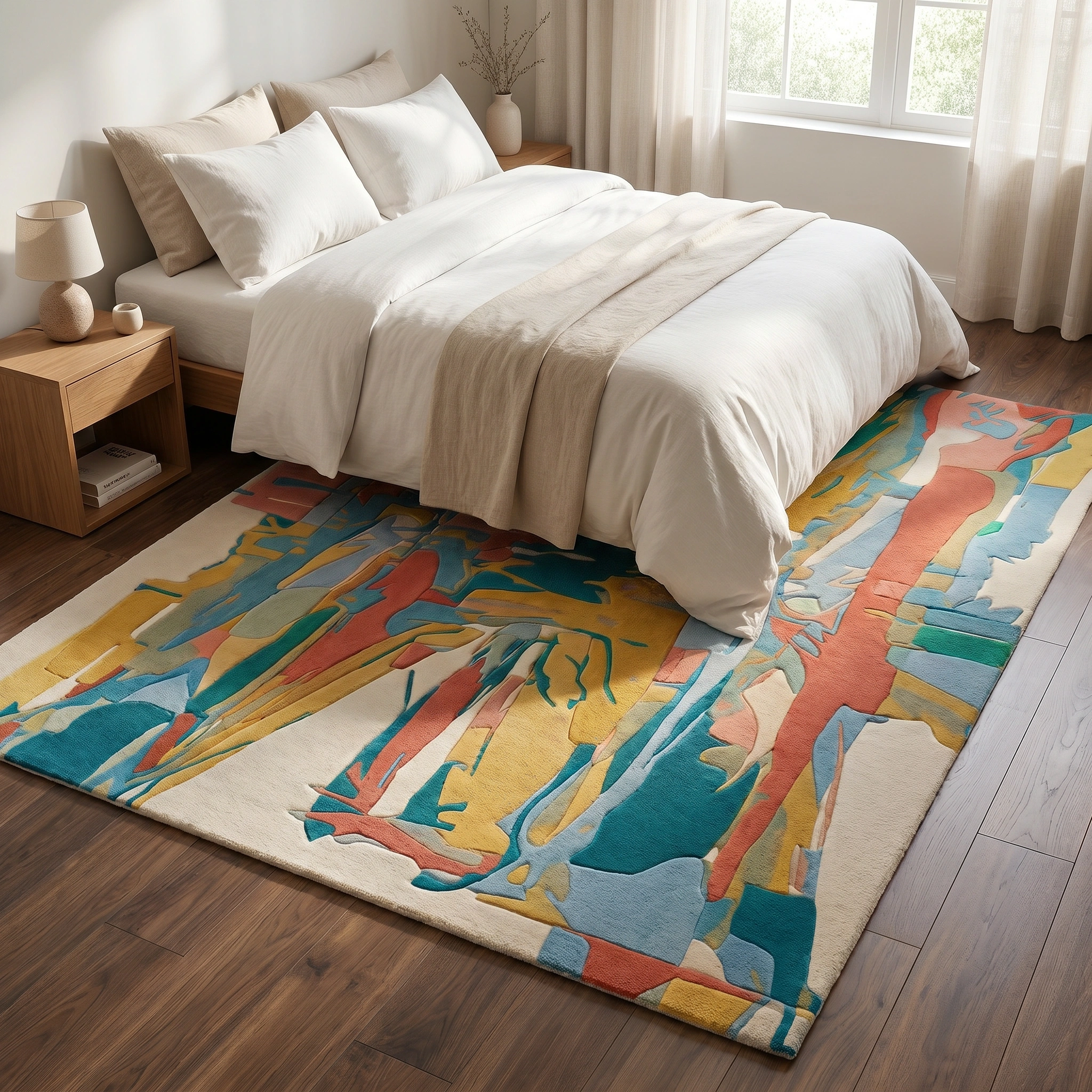 Sunset Abstract Hand-Tufted Wool Rug - Image 6