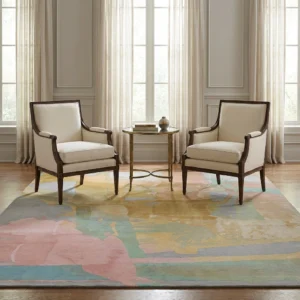 KB-9051 Pastel Abstract Hand-Tufted Wool Rug