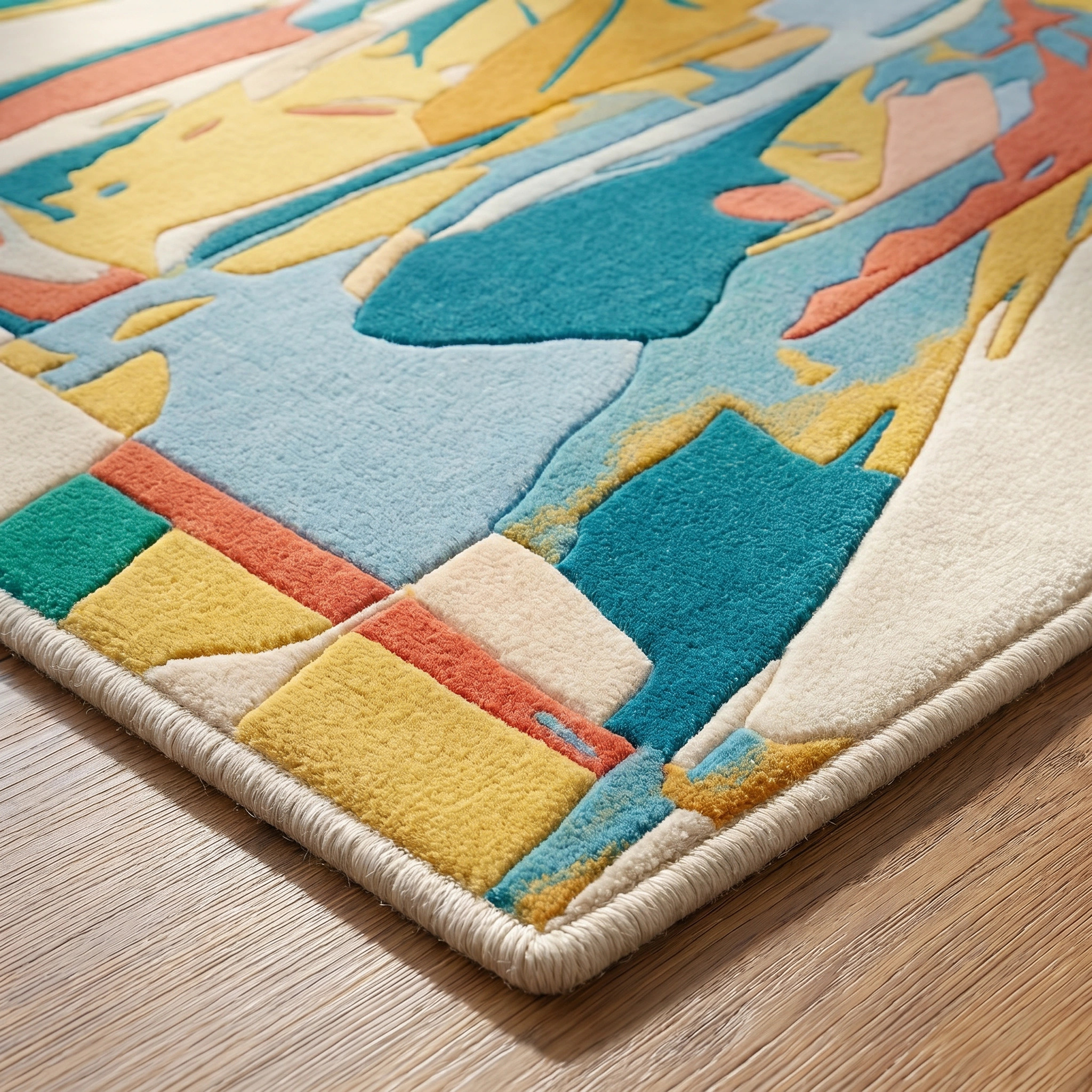 Sunset Abstract Hand-Tufted Wool Rug - Image 7