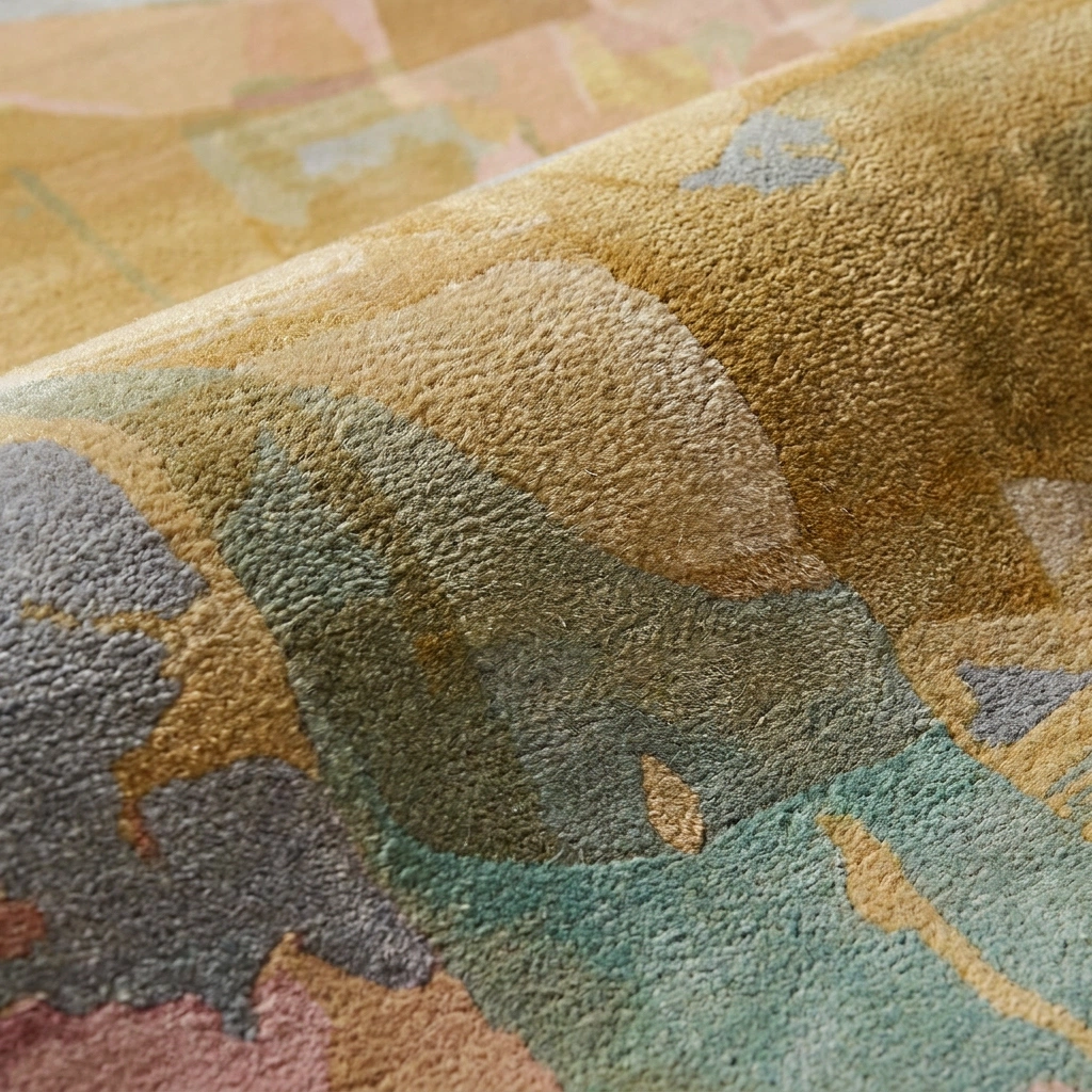 KB-9051 Pastel Abstract Hand-Tufted Wool Rug - Image 6