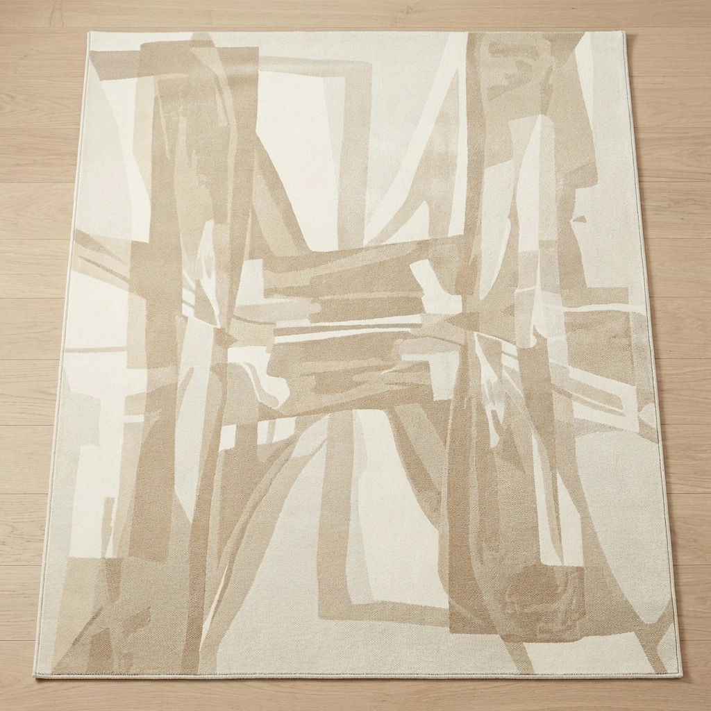 Geometric Abstract Hand-Tufted Wool Rug - Image 16