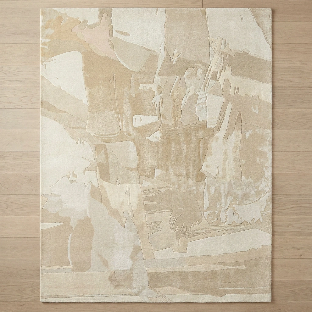 KB-9051 Pastel Abstract Hand-Tufted Wool Rug - Image 15