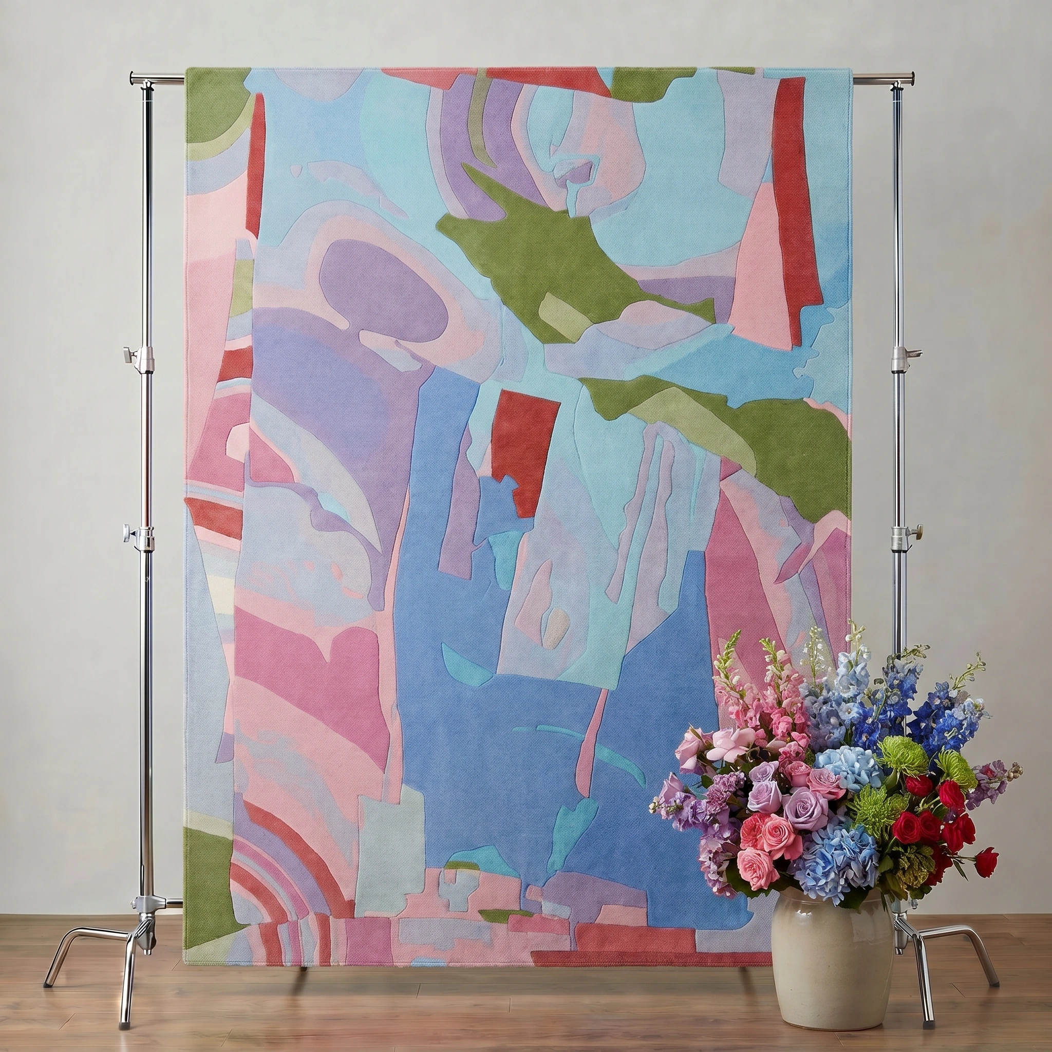 Pastel Abstract Hand-Tufted Wool Rug - Image 23