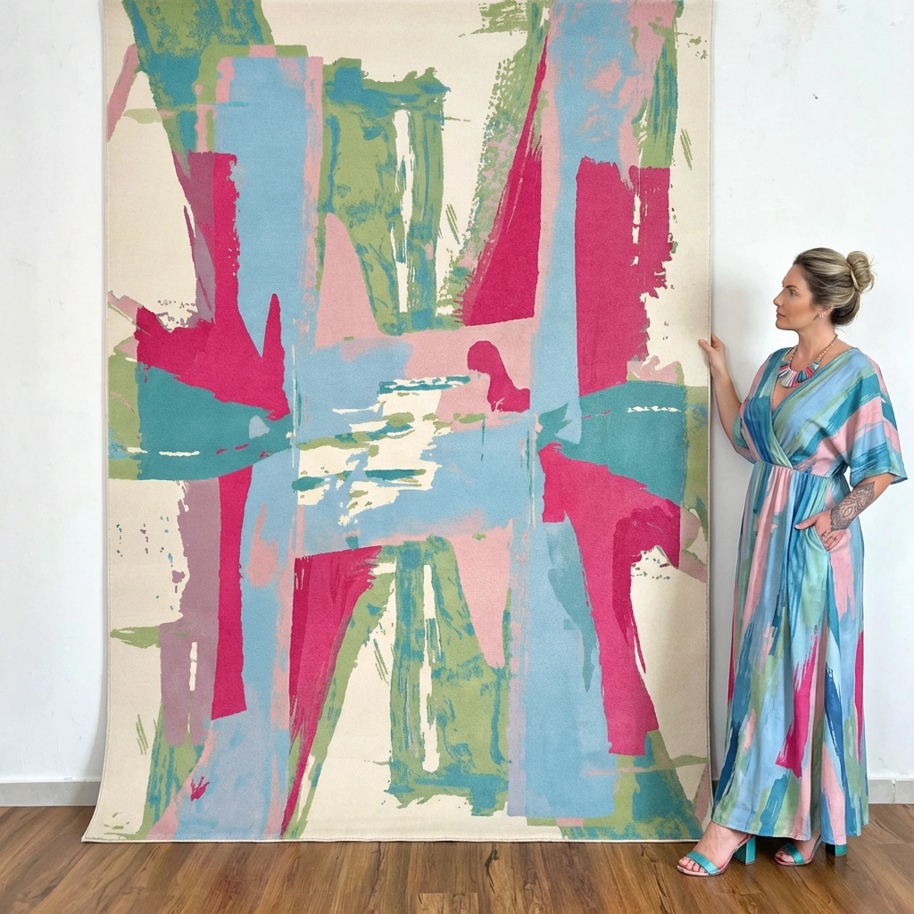 Abstract Hand-Tufted Wool Rug - Image 16