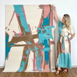 Abstract Color-Block Hand-Tufted Wool Rug