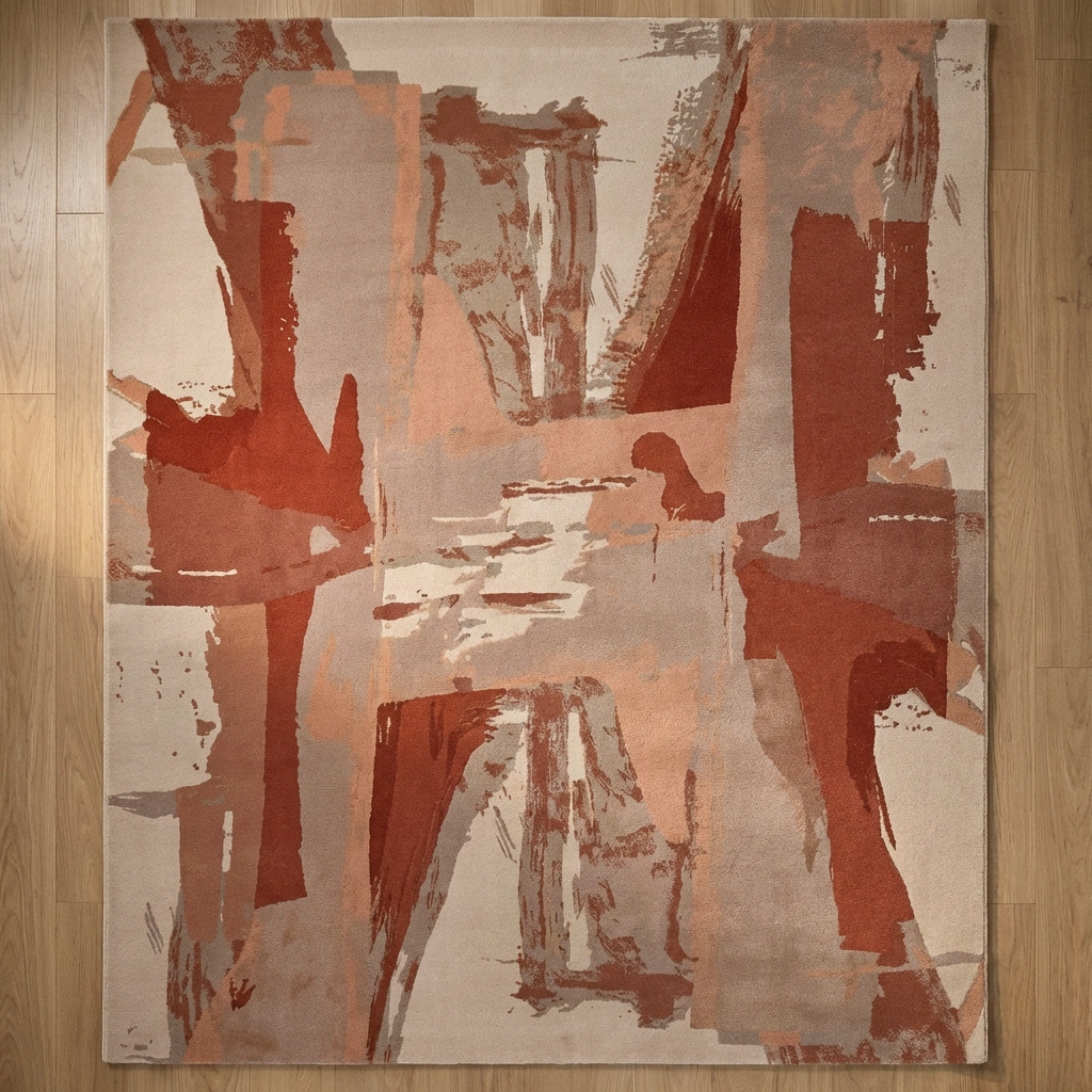 Hand-Tufted Abstract Grey Wool Rug - Image 16