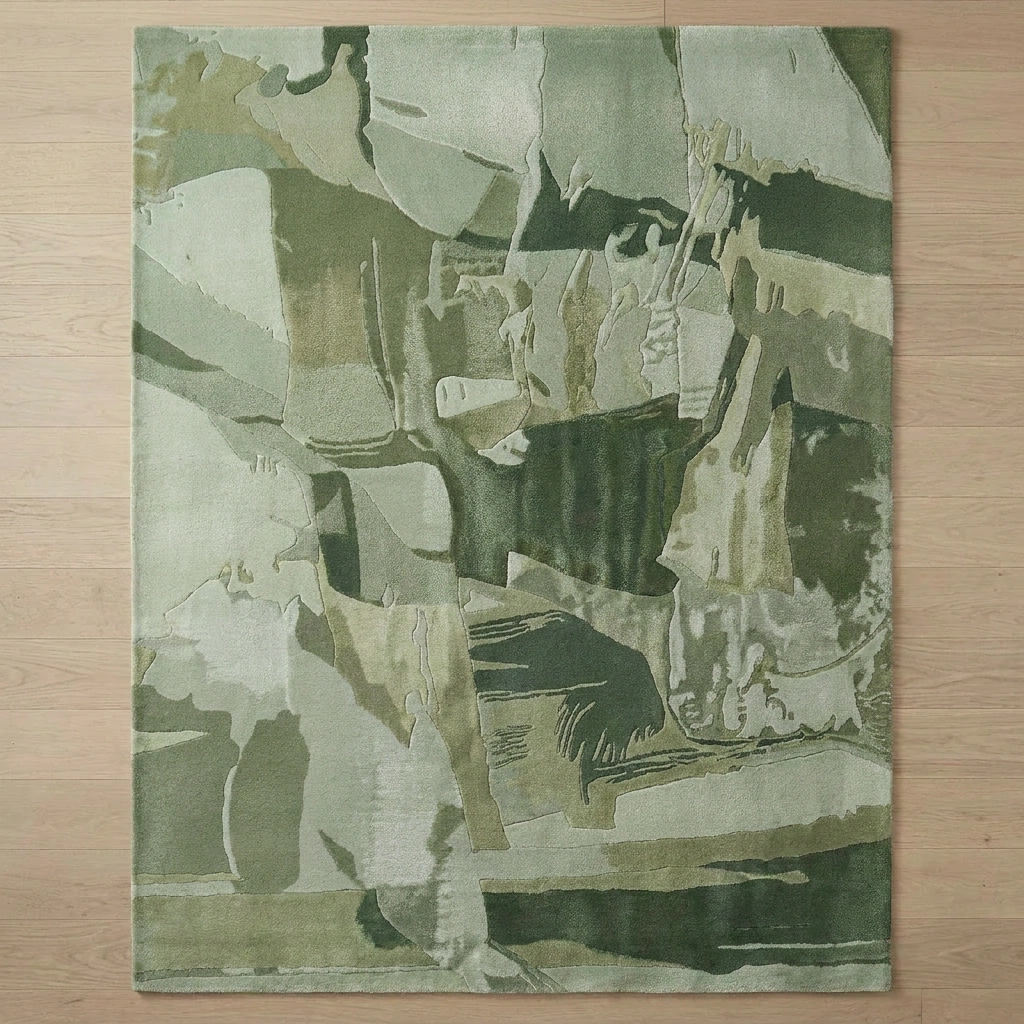 KB-9051 Pastel Abstract Hand-Tufted Wool Rug - Image 18