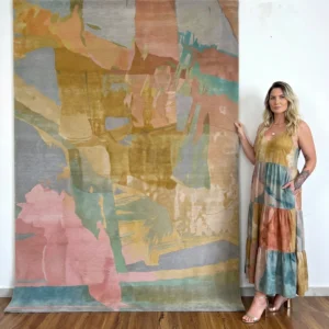 KB-9051 Pastel Abstract Hand-Tufted Wool Rug