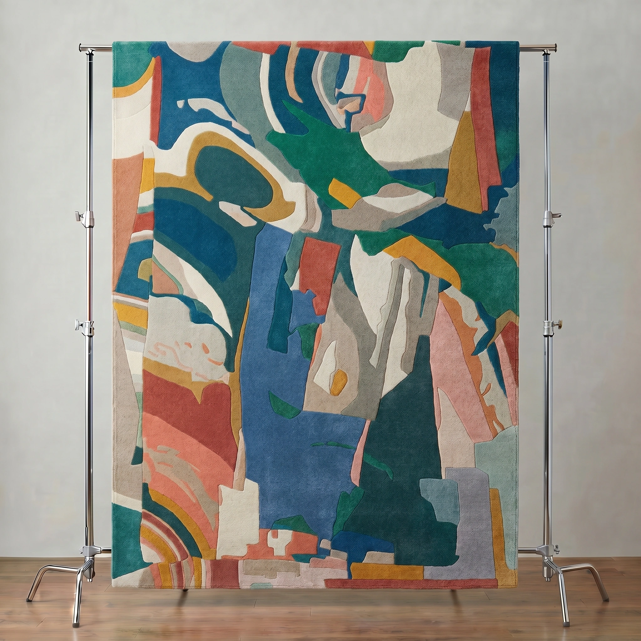 Pastel Abstract Hand-Tufted Wool Rug - Image 26